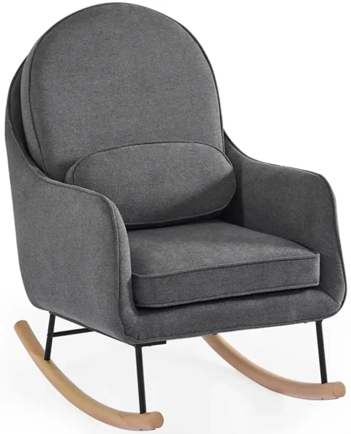 Ella Rocker with LiveSmart Evolve Fabric by Delta Children in Stone Gray/Black and Natural by Delta Children