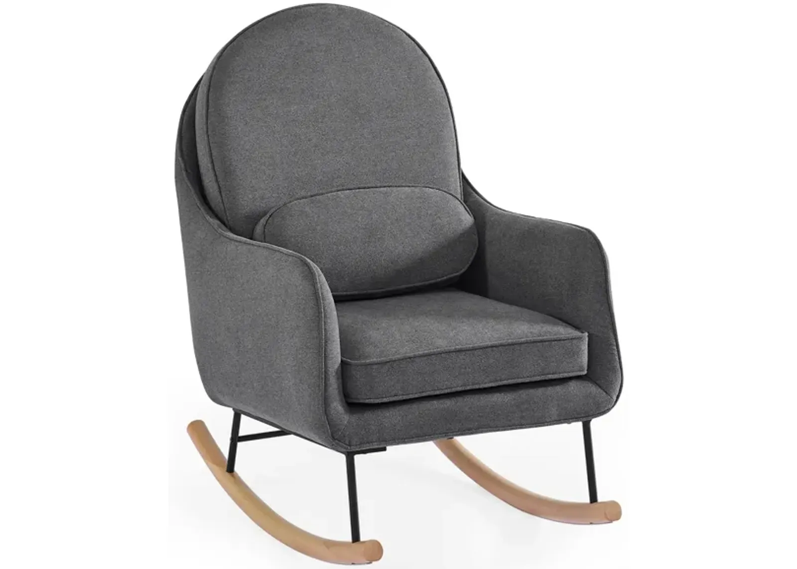 Ella Rocker with LiveSmart Evolve Fabric by Delta Children in Stone Gray/Black and Natural by Delta Children