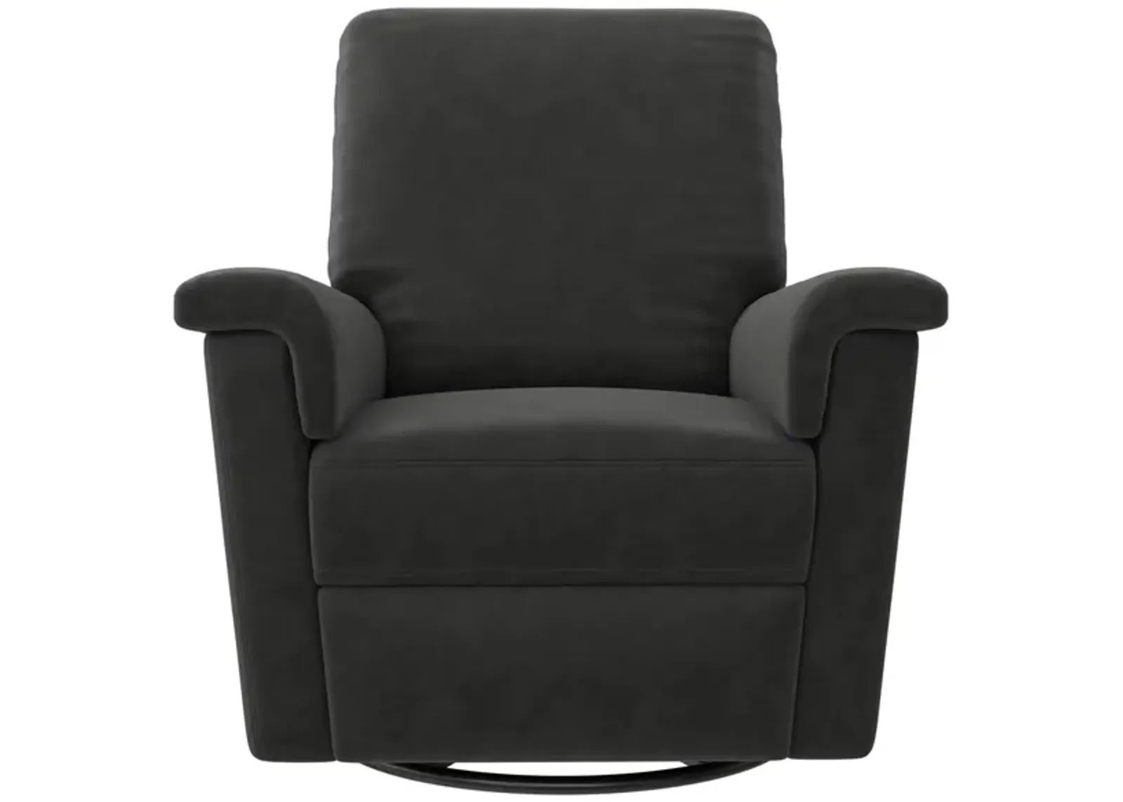 Terrin Gliding Swivel Recliner Chair in Distressed Charcoal Black by DOREL HOME FURNISHINGS