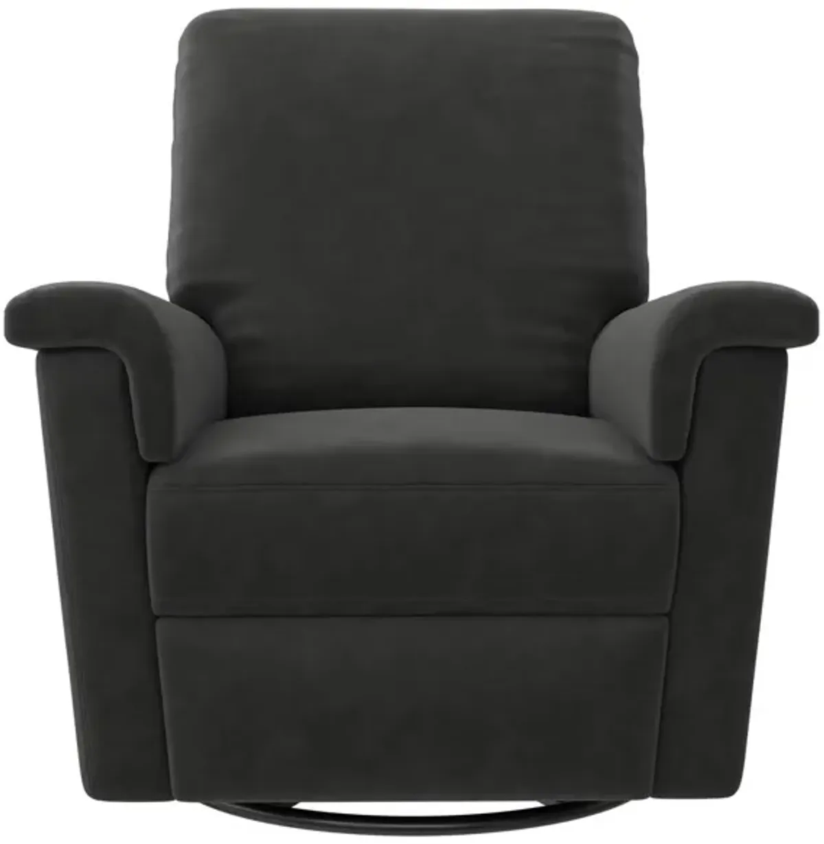 Terrin Gliding Swivel Recliner Chair in Distressed Charcoal Black by DOREL HOME FURNISHINGS