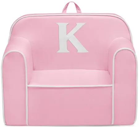 Cozee Monogrammed Chair Letter "K" in Pink/White by Delta Children
