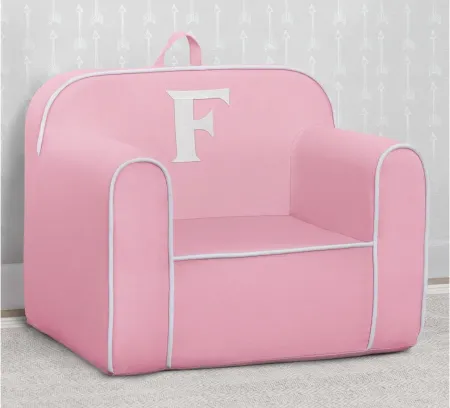 Cozee Monogrammed Chair Letter "F" in Pink/White by Delta Children