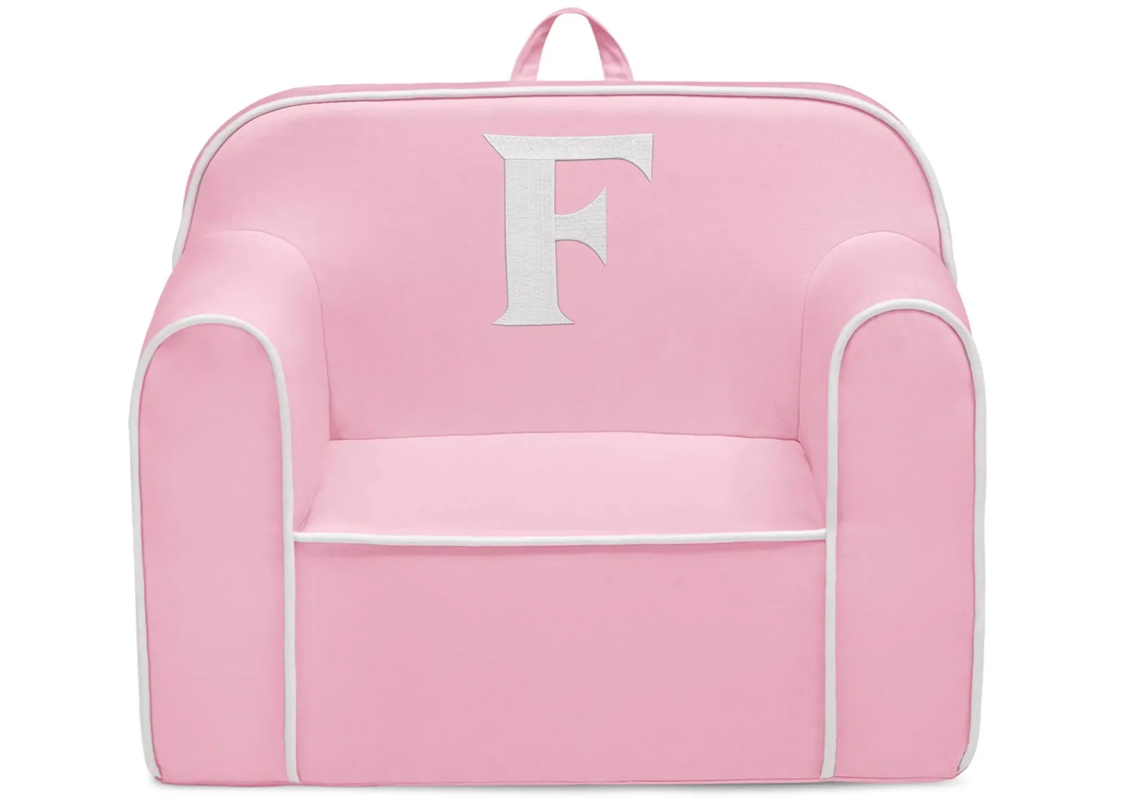 Cozee Monogrammed Chair Letter "F" in Pink/White by Delta Children