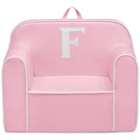 Cozee Monogrammed Chair Letter "F" in Pink/White by Delta Children