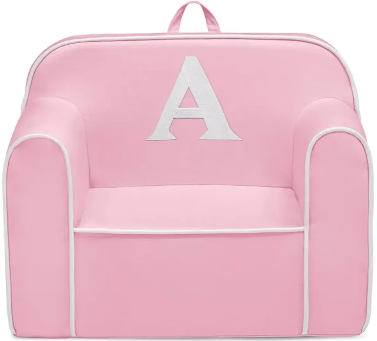 Cozee Monogrammed Chair Letter "A" in Pink/White by Delta Children