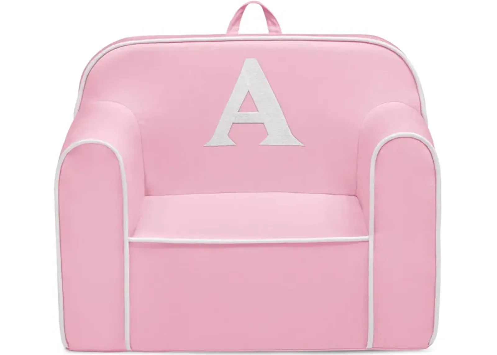 Cozee Monogrammed Chair Letter "A" in Pink/White by Delta Children