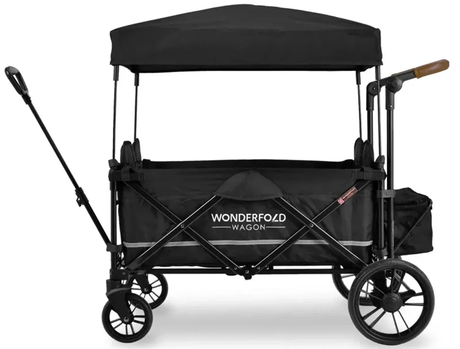 Push and Pull Quad Stroller Wagon in Stealth Black by Wonderfold