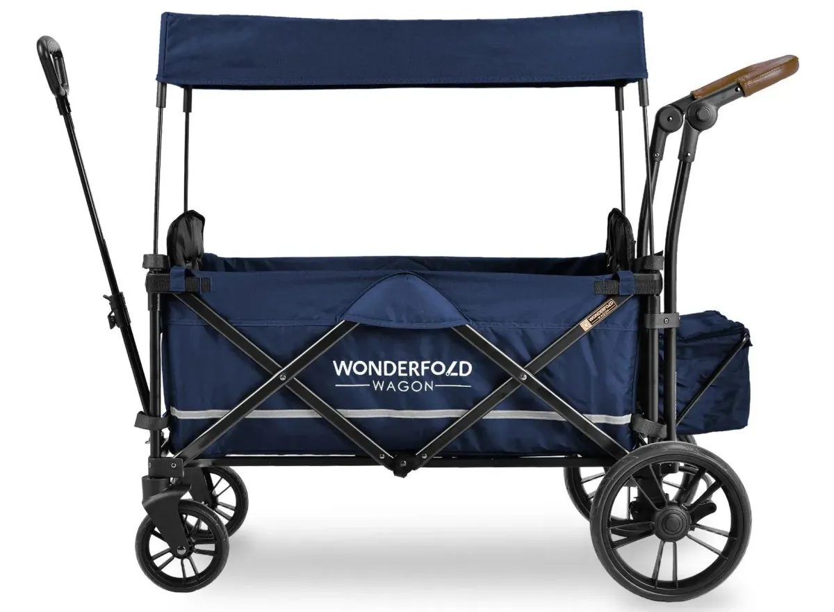 Push and Pull Double Stroller Wagon in Sapphire Navy by Wonderfold