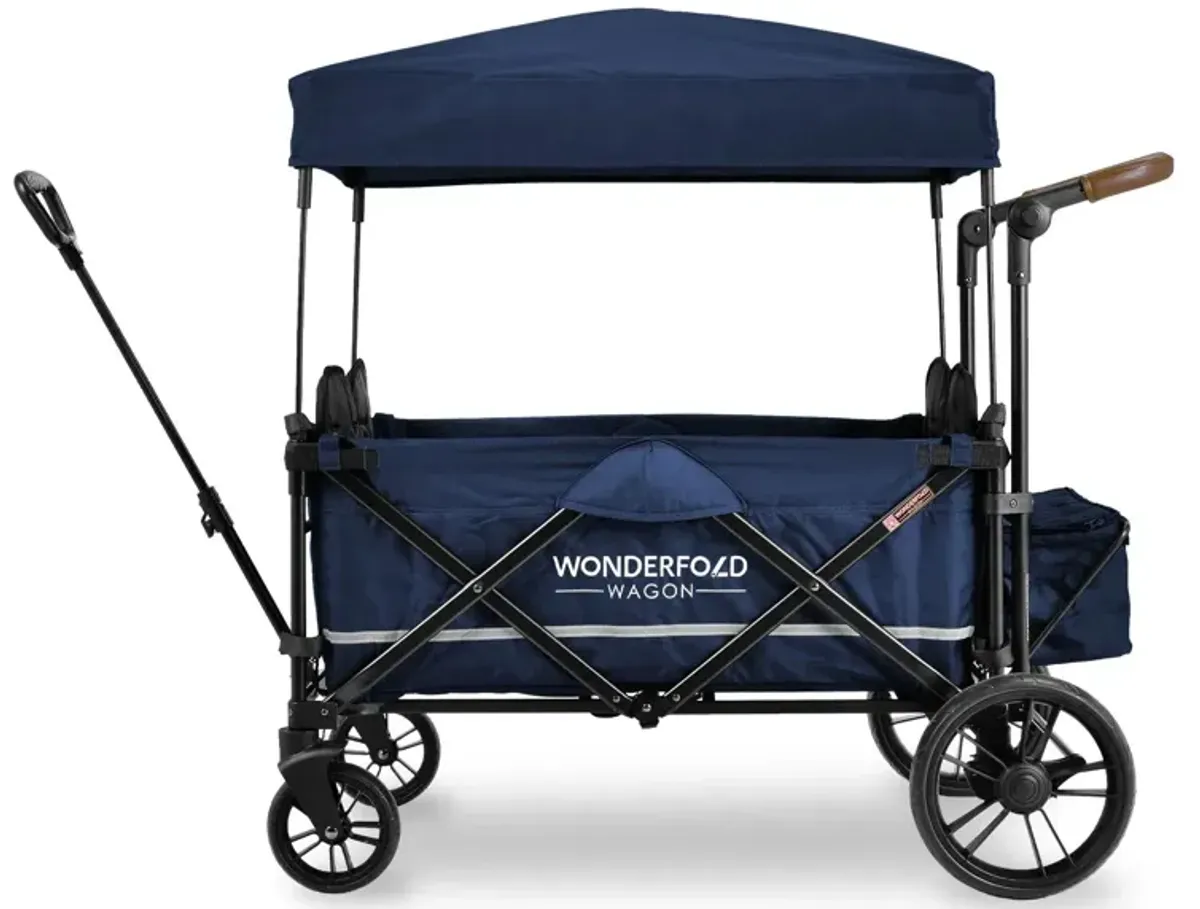 Push and Pull Quad Stroller Wagon in Sapphire Navy by Wonderfold