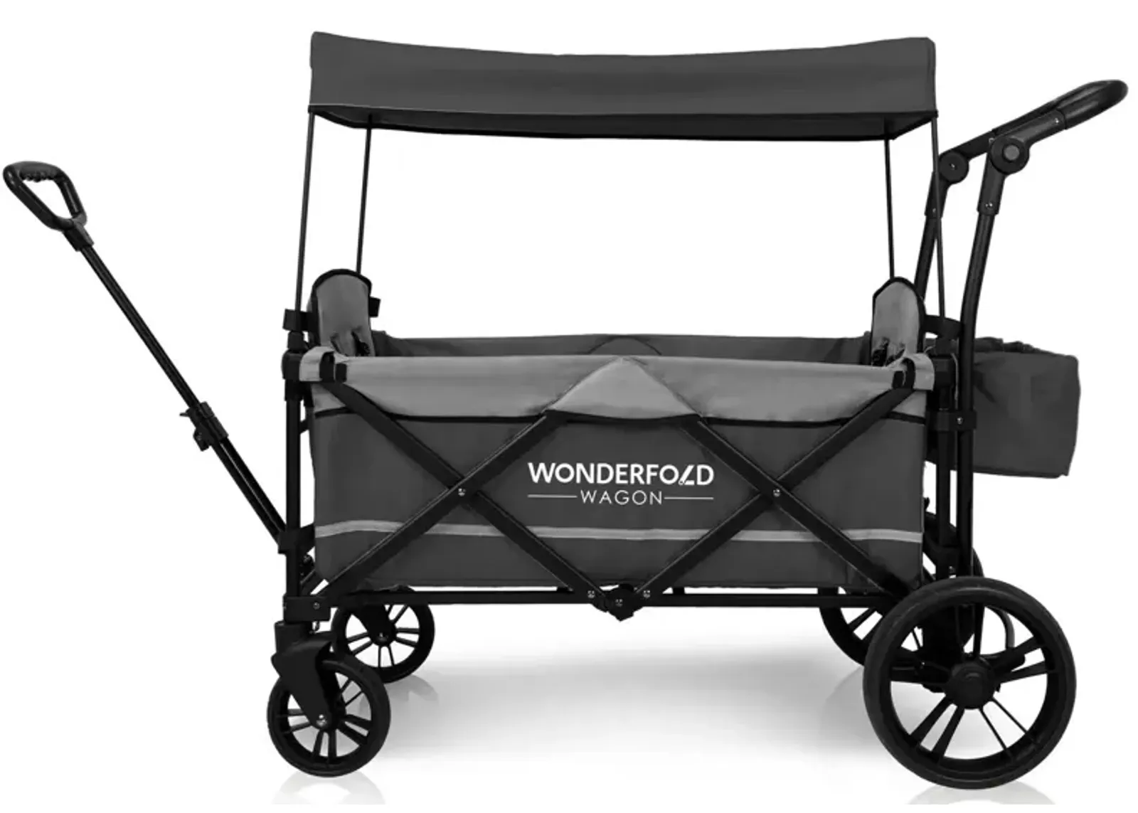 Push and Pull Double Stroller Wagon in Stone Gray by Wonderfold