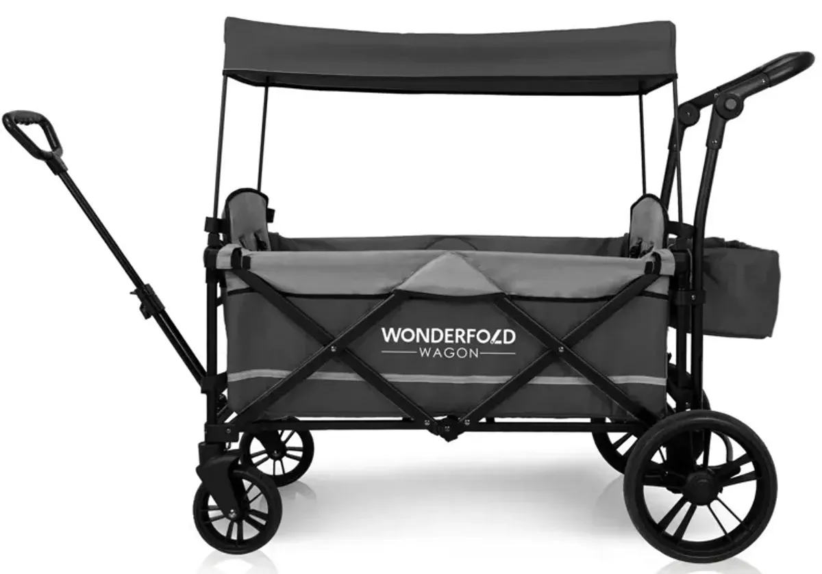 Push and Pull Double Stroller Wagon in Stone Gray by Wonderfold