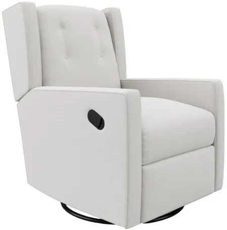 Baby Relax Mariella Swivel Glider Recliner Chair in White by DOREL HOME FURNISHINGS