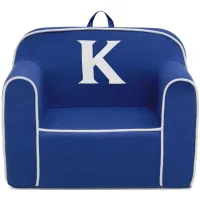 Cozee Monogrammed Chair Letter "K" in Navy/White by Delta Children