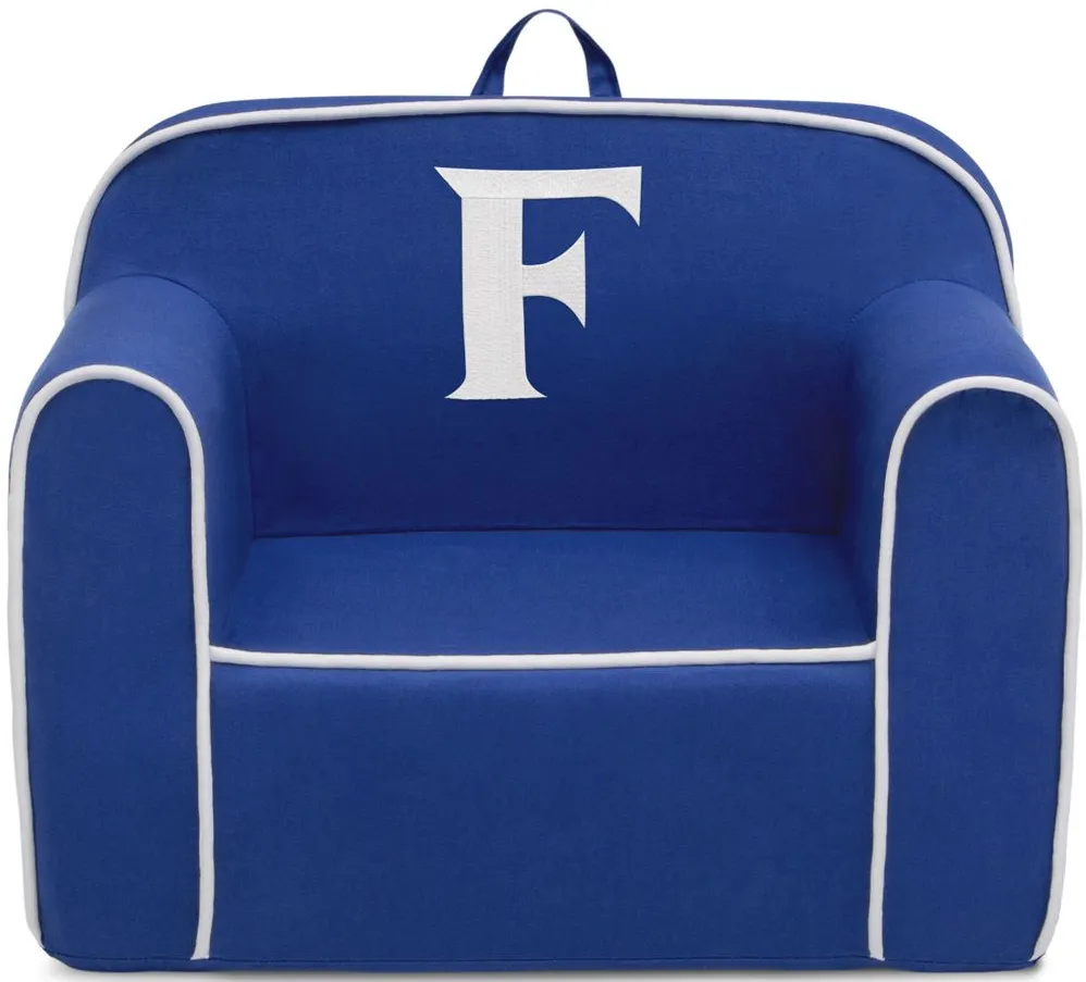 Cozee Monogrammed Chair Letter "F" in Navy/White by Delta Children