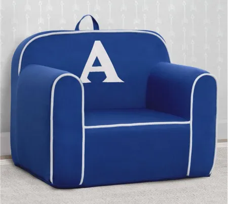 Cozee Monogrammed Chair Letter "A" in Navy/White by Delta Children