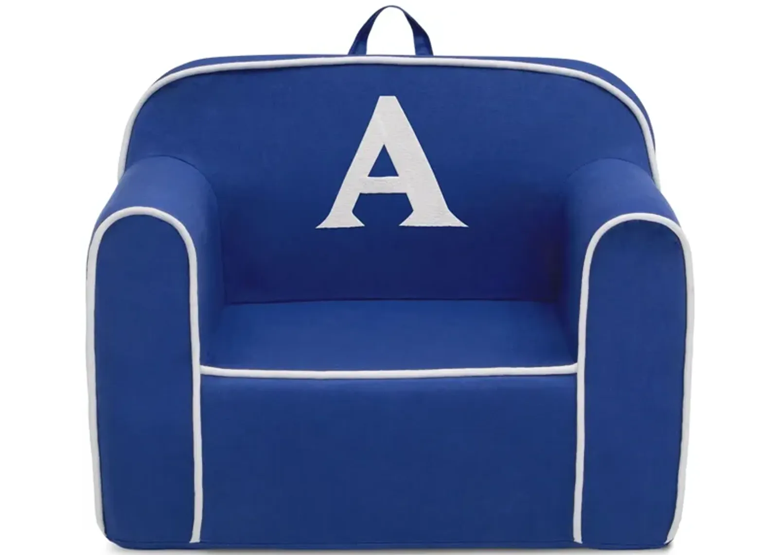 Cozee Monogrammed Chair Letter "A" in Navy/White by Delta Children