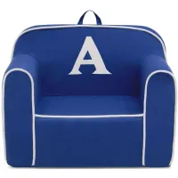 Cozee Monogrammed Chair Letter "A" in Navy/White by Delta Children