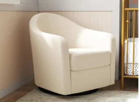Gentle Swivel Curved Nursery Chair in Ivory by DOREL HOME FURNISHINGS