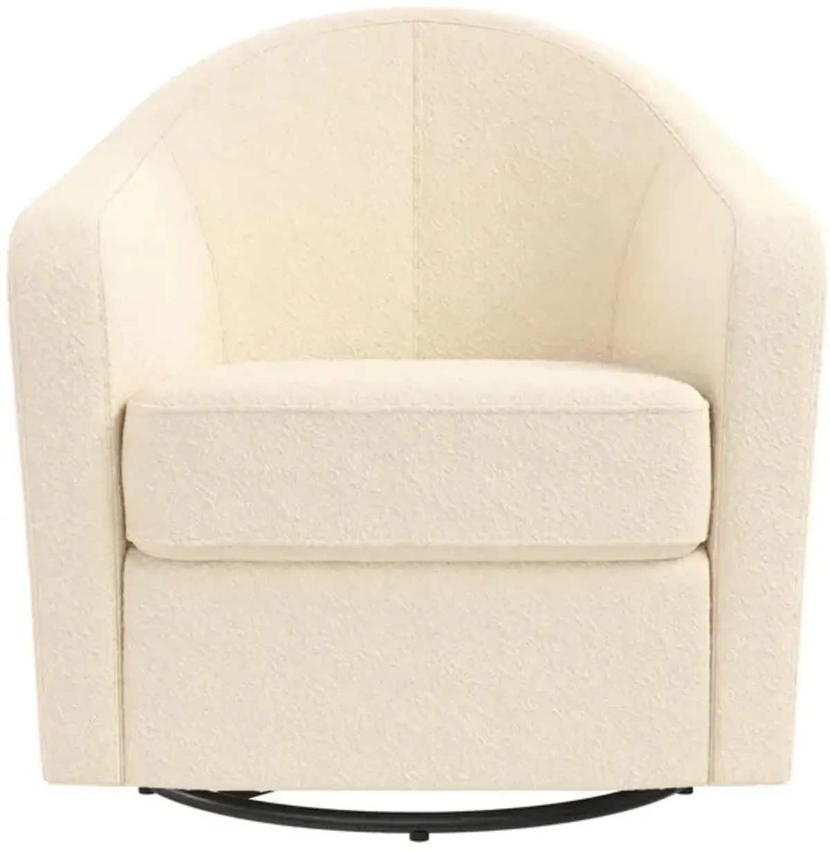 Gentle Swivel Curved Nursery Chair in Ivory by DOREL HOME FURNISHINGS