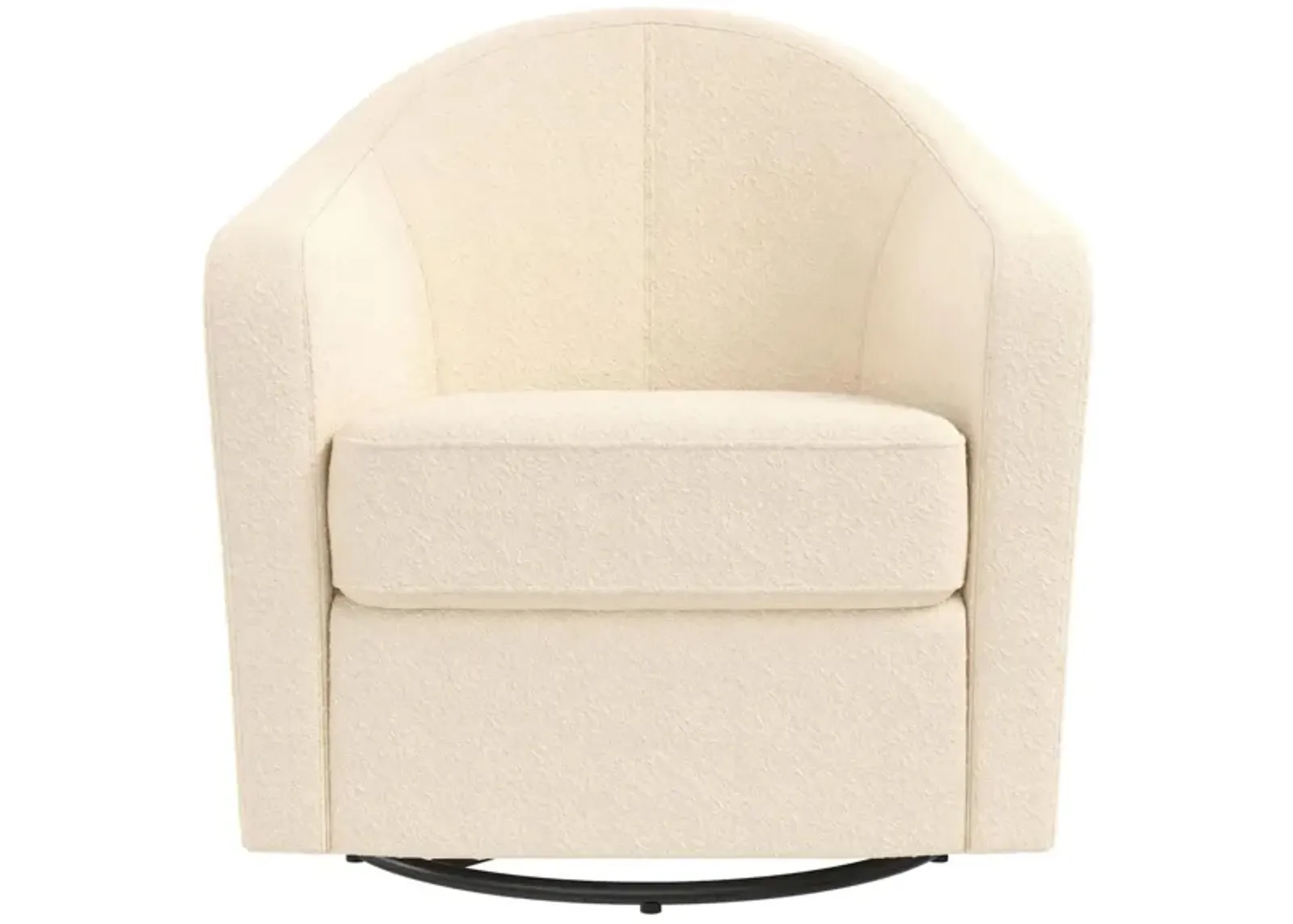 Gentle Swivel Curved Nursery Chair in Ivory by DOREL HOME FURNISHINGS