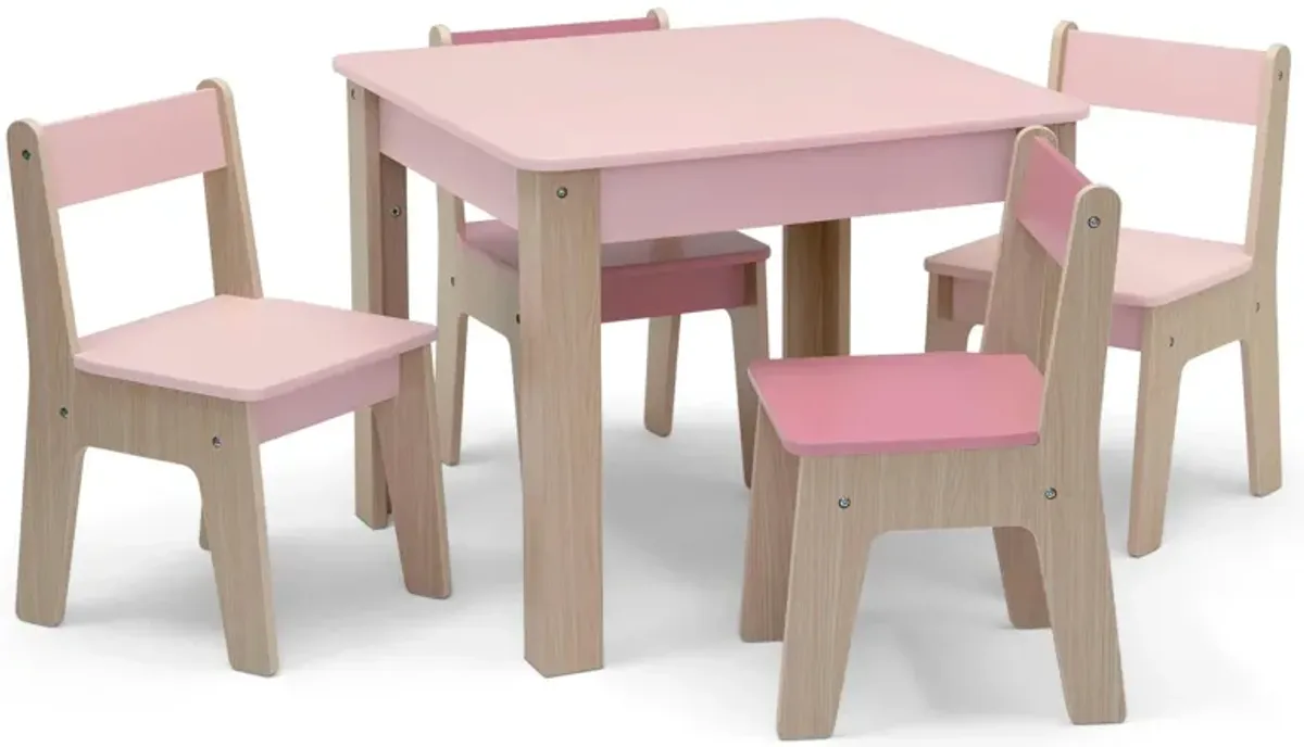 GapKids Table and 4 Chair Set By Delta Children in Blush by Delta Children