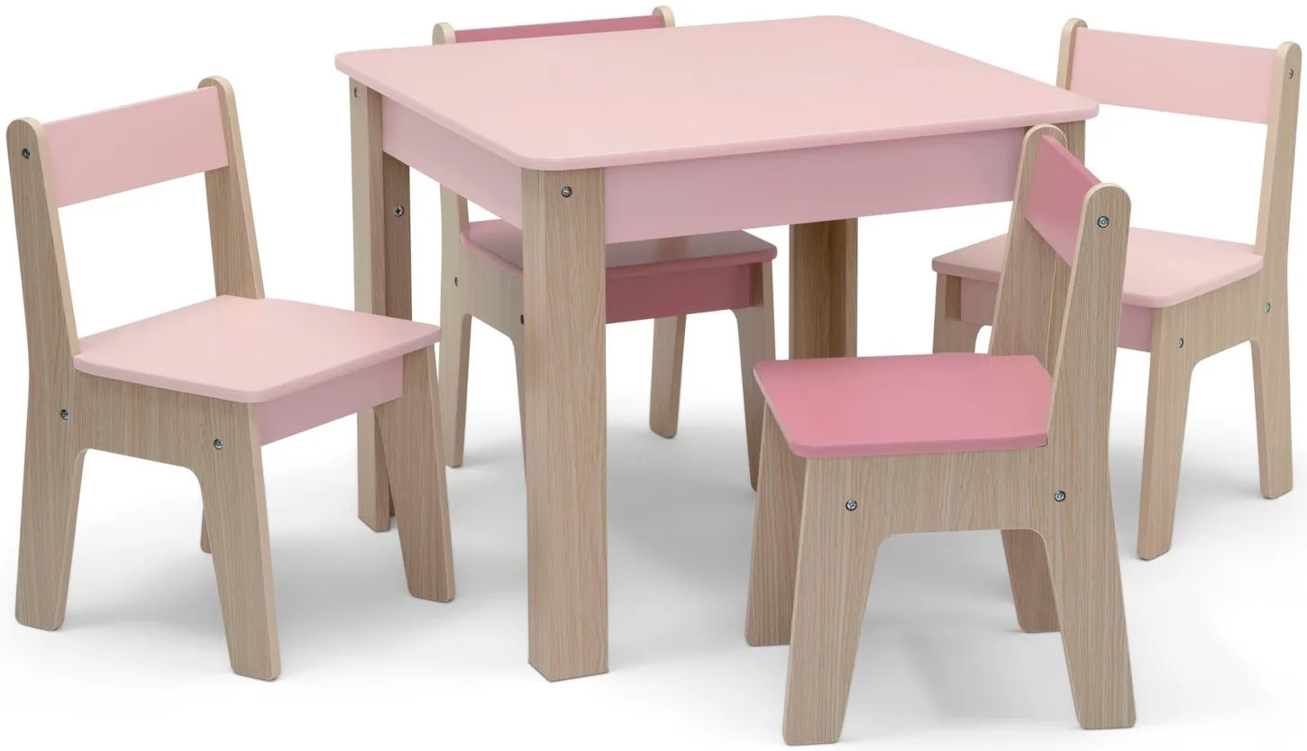 GapKids Table and 4 Chair Set By Delta Children in Blush by Delta Children