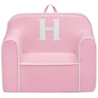 Cozee Monogrammed Chair Letter "H" in Pink/White by Delta Children
