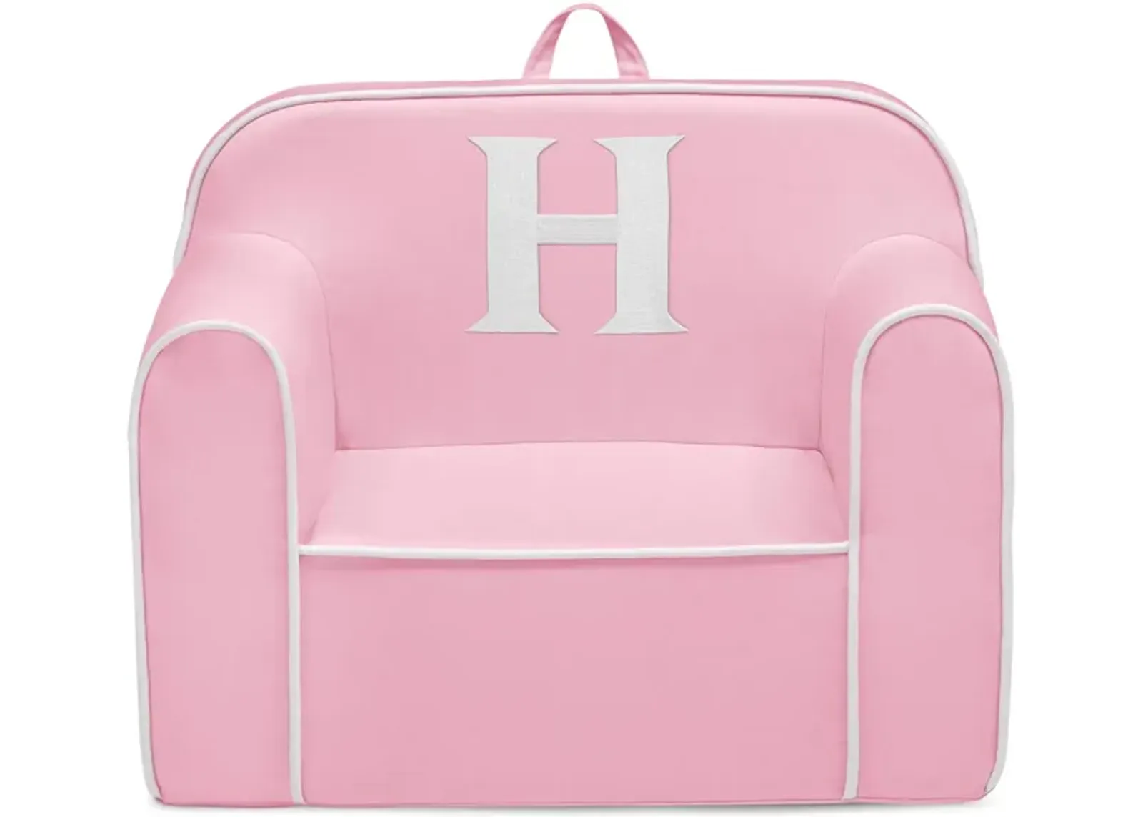 Cozee Monogrammed Chair Letter "H" in Pink/White by Delta Children