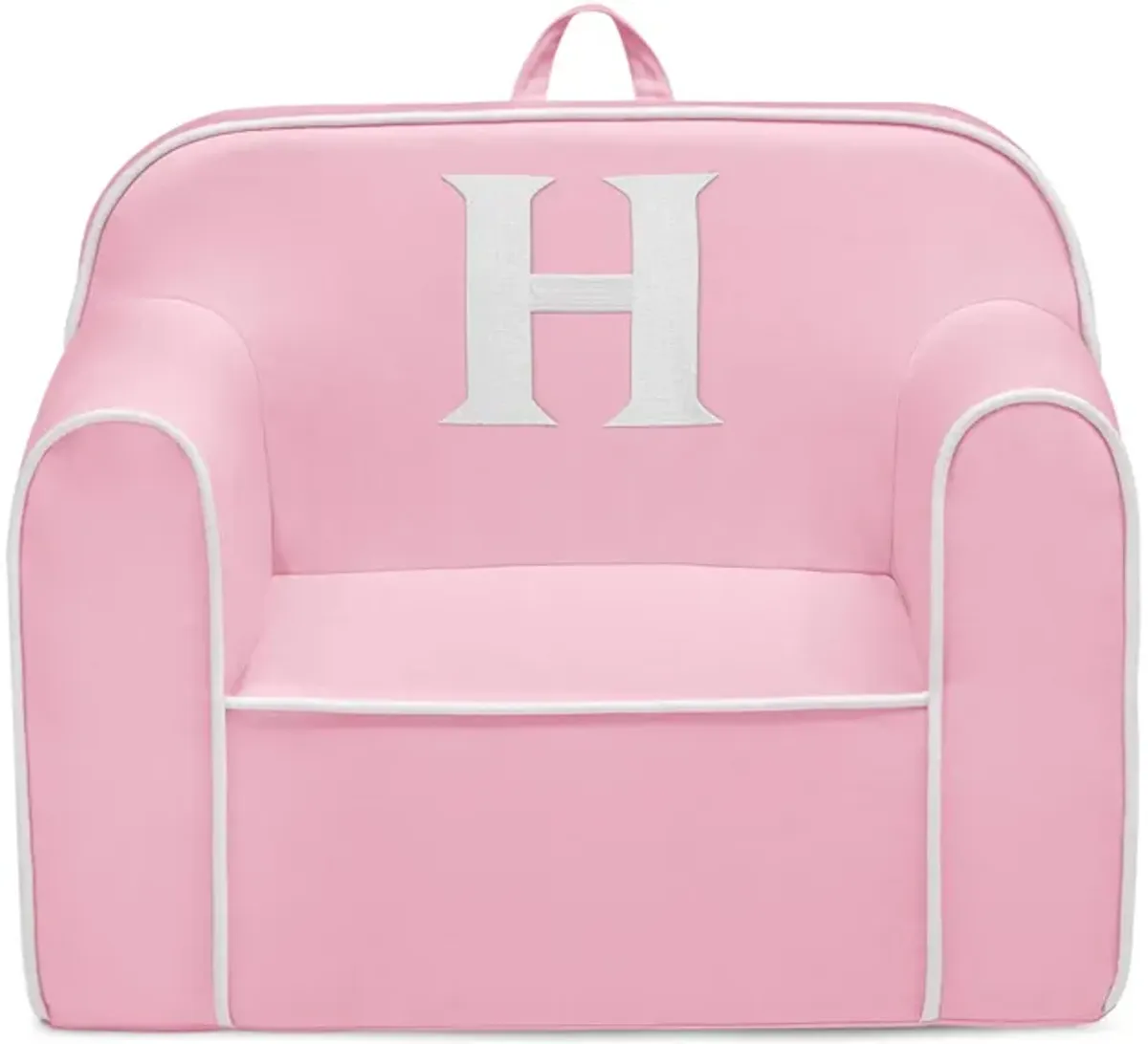 Cozee Monogrammed Chair Letter "H" in Pink/White by Delta Children