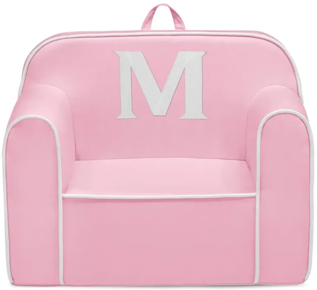 Cozee Monogrammed Chair Letter "M" in Pink/White by Delta Children