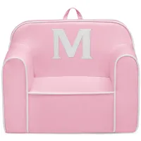 Cozee Monogrammed Chair Letter "M" in Pink/White by Delta Children