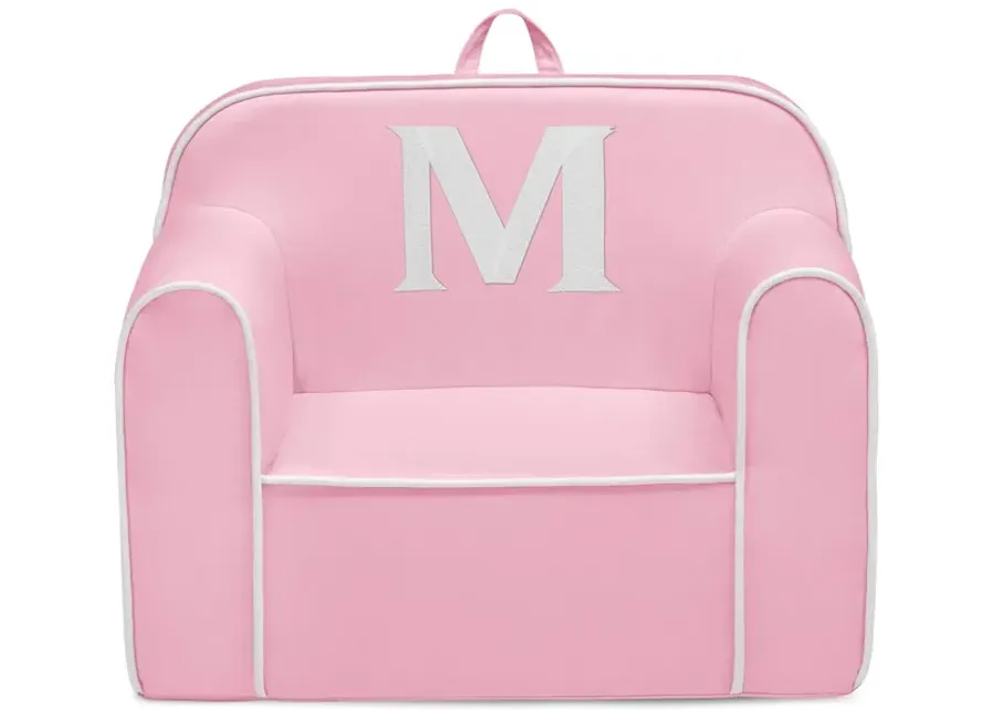 Cozee Monogrammed Chair Letter "M" in Pink/White by Delta Children