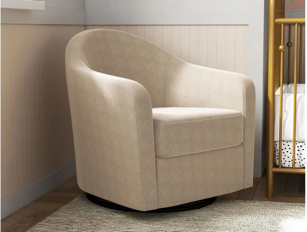 Gentle Swivel Curved Nursery Chair in Taupe by DOREL HOME FURNISHINGS