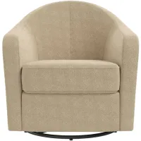 Gentle Swivel Curved Nursery Chair in Taupe by DOREL HOME FURNISHINGS