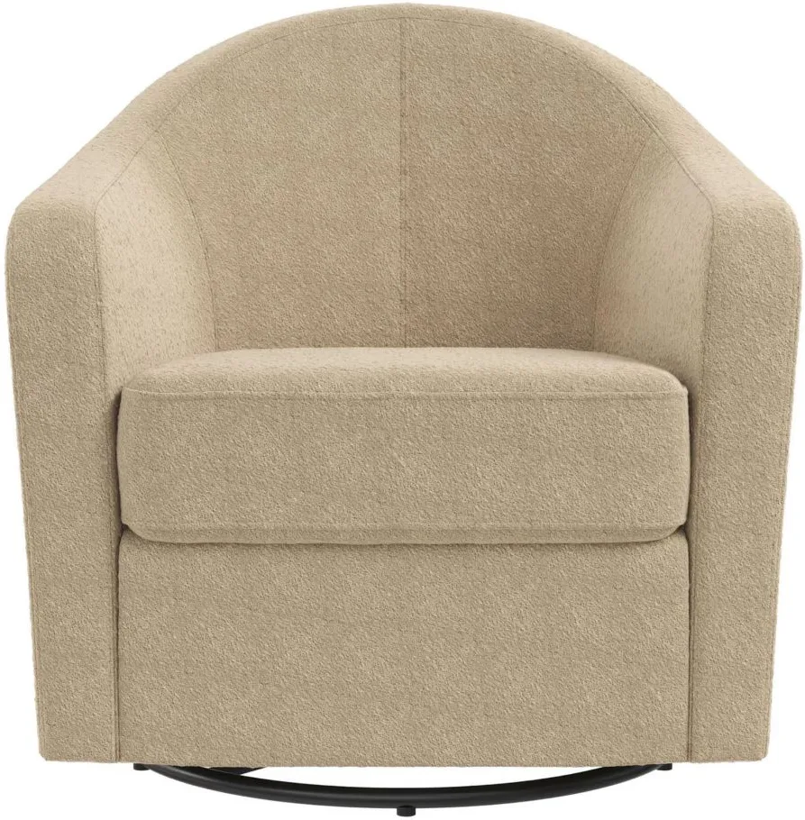 Gentle Swivel Curved Nursery Chair in Taupe by DOREL HOME FURNISHINGS