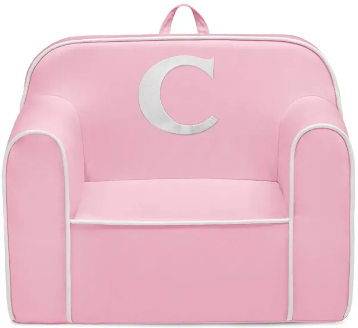 Cozee Monogrammed Chair Letter "C" in Pink/White by Delta Children