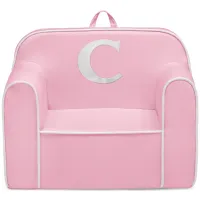 Cozee Monogrammed Chair Letter "C" in Pink/White by Delta Children