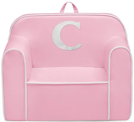 Cozee Monogrammed Chair Letter "C" in Pink/White by Delta Children