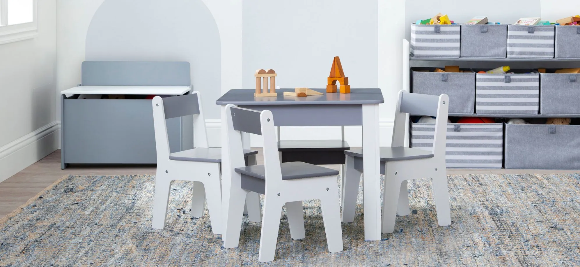 GapKids Table and 4 Chair Set By Delta Children in Gray by Delta Children