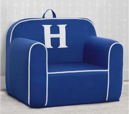 Cozee Monogrammed Chair Letter "H" in Navy/White by Delta Children