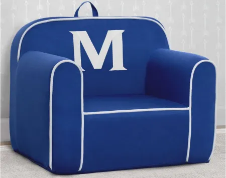 Cozee Monogrammed Chair Letter "M" in Navy/White by Delta Children