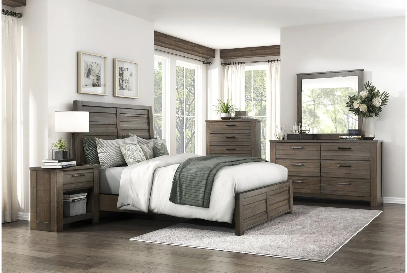 Mackinac Panel Bed in Dark Brown by Homelegance