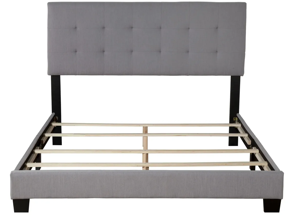 Eden Upholstered Bed in Light Gray by Bernards Furniture Group