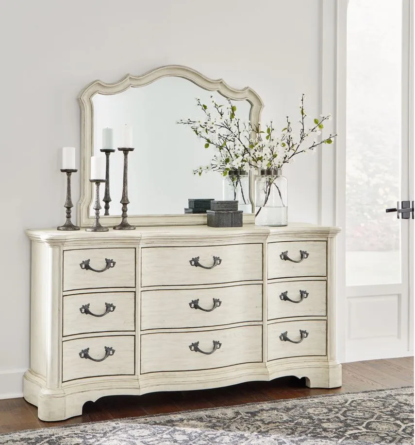 Arlendyne Dresser and Mirror in Antique White by Ashley Furniture