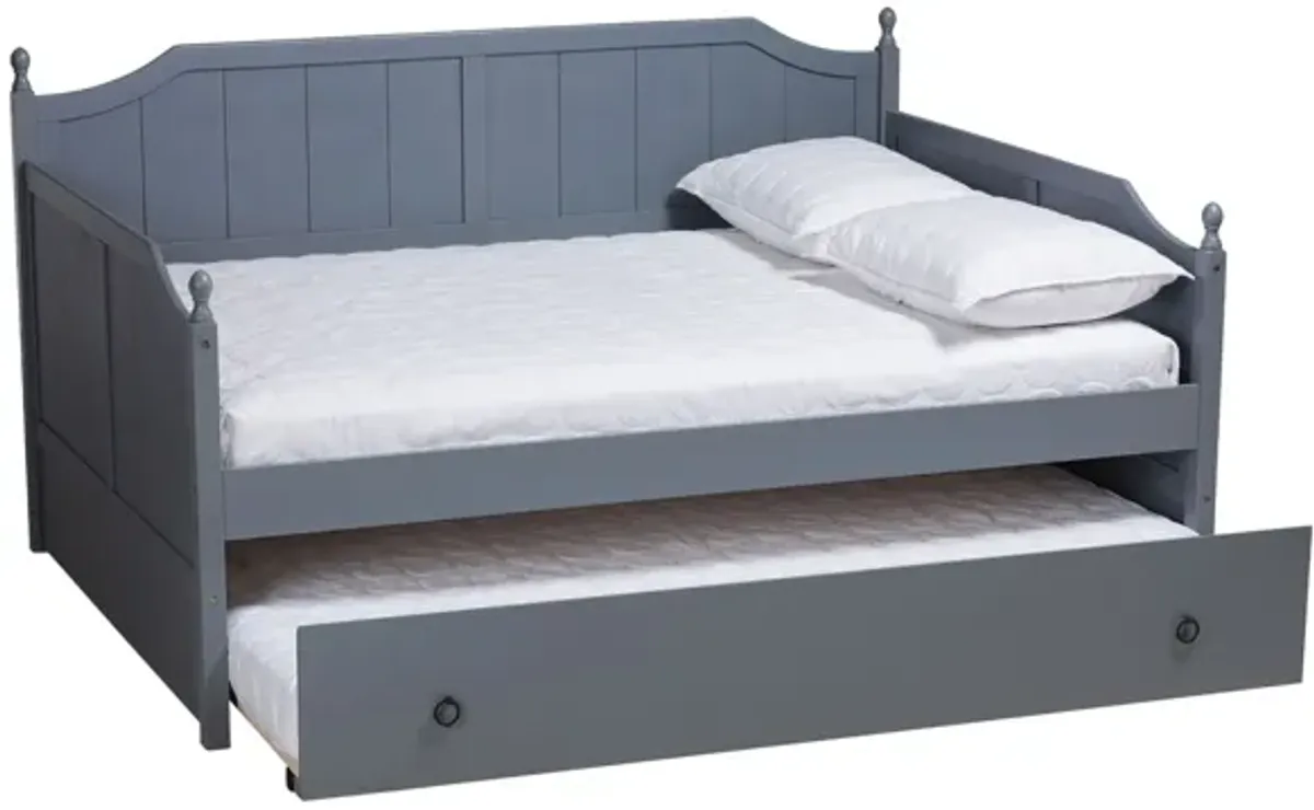 Millie Daybed with Trundle in Gray by Wholesale Interiors