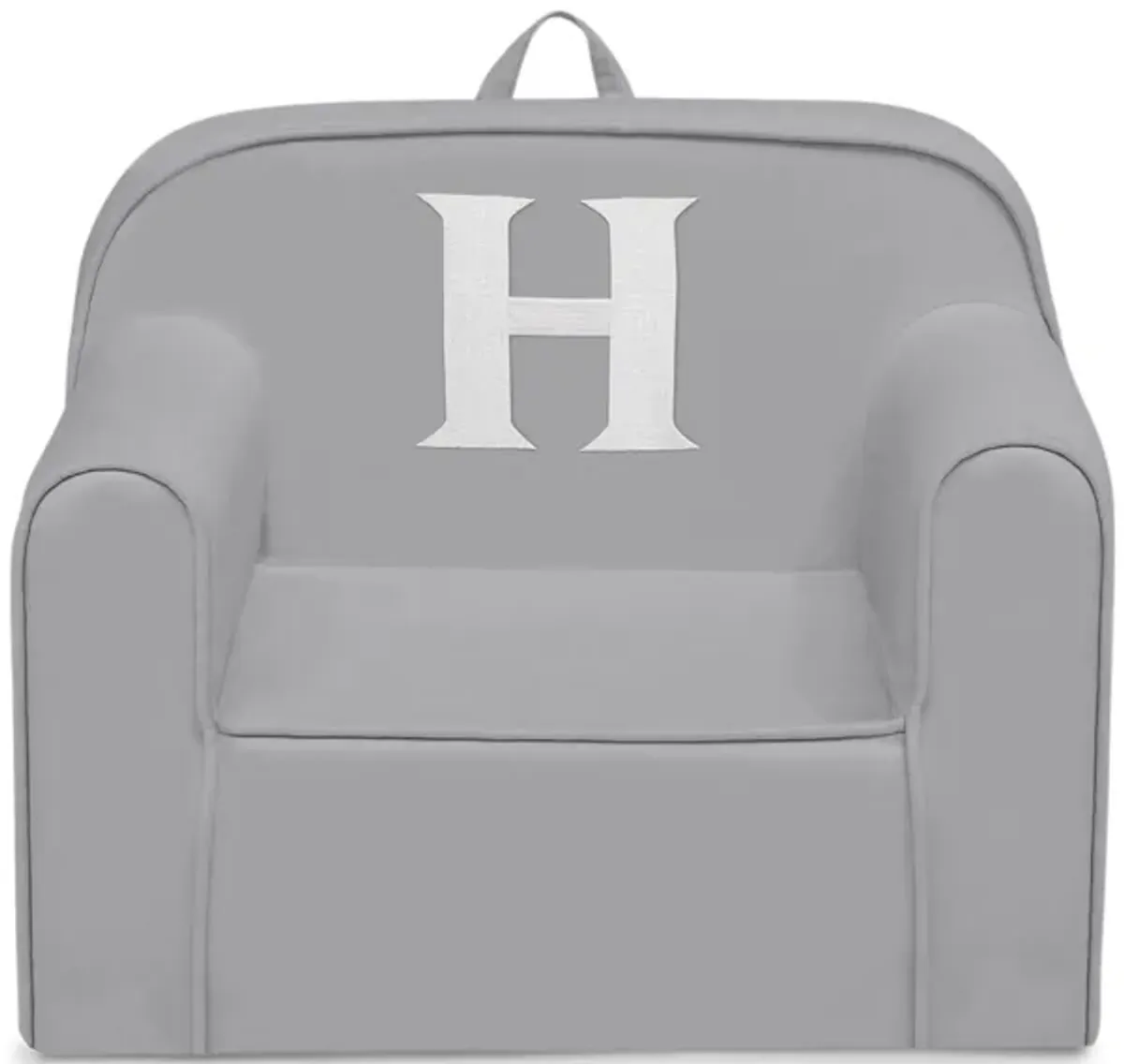 Cozee Monogrammed Chair Letter "H" in Light Gray by Delta Children