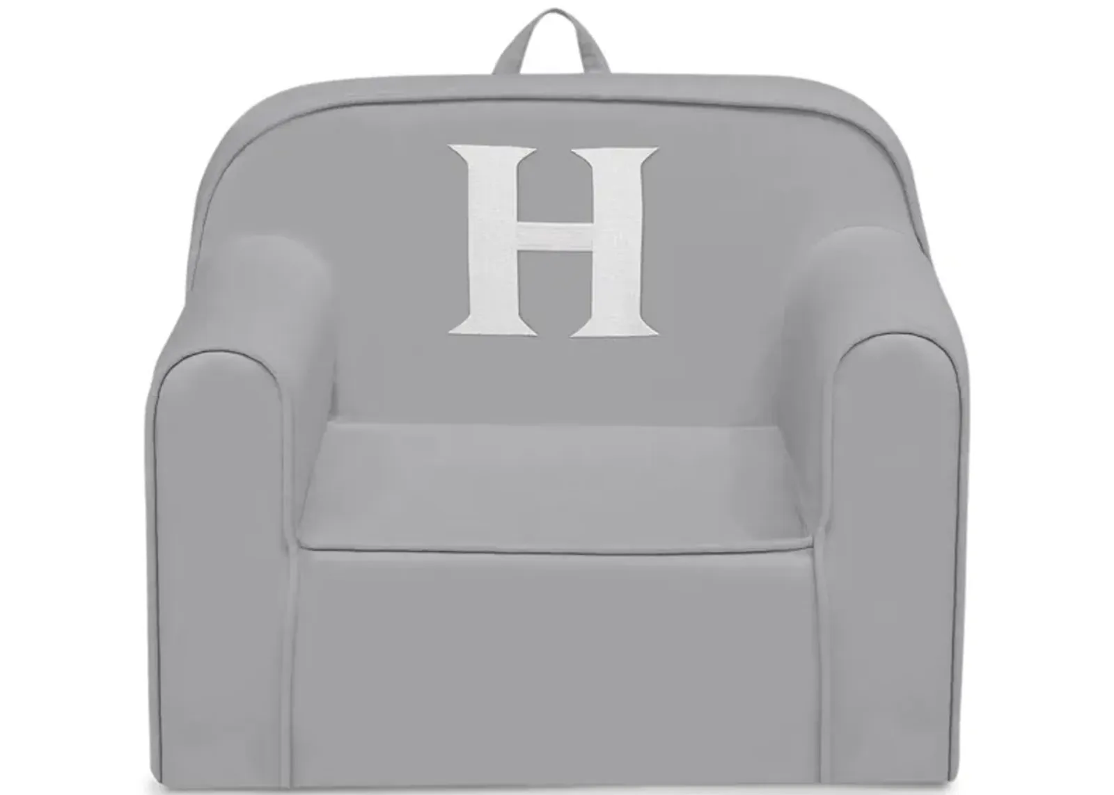 Cozee Monogrammed Chair Letter "H" in Light Gray by Delta Children