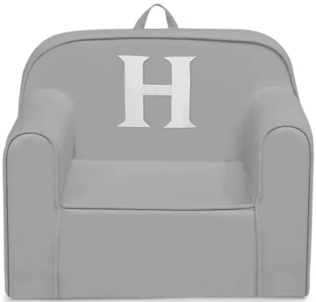Cozee Monogrammed Chair Letter "H" in Light Gray by Delta Children