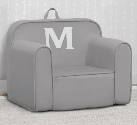 Cozee Monogrammed Chair Letter "M" in Light Gray by Delta Children
