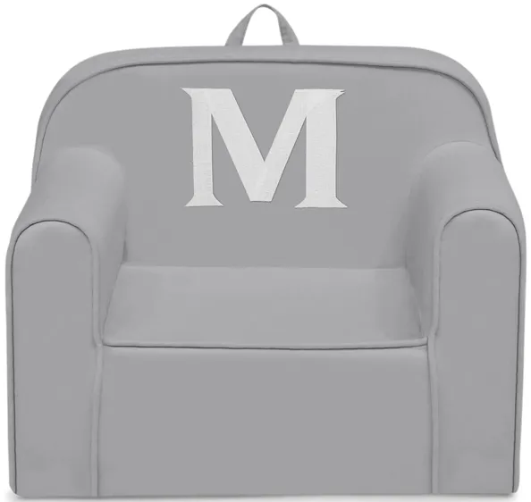 Cozee Monogrammed Chair Letter "M" in Light Gray by Delta Children